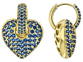 Blue Lab Created Spinel 18k Yellow Gold Over Brass Earrings 2.30ctw