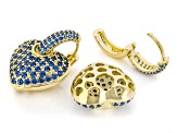 Blue Lab Created Spinel 18k Yellow Gold Over Brass Earrings 2.30ctw