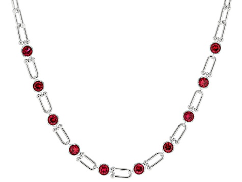 Lab Created Ruby Rhodium Plated Necklace 8.59ctw - BRS054 | JTV