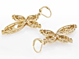 White Lab Created Sapphire 18k Yellow Gold Over Brass Earrings 1.53Ctw