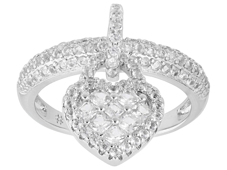 White Lab Created Sapphire Rhodium Plated Ring 1.35ctw