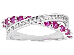 Red Lab Ruby Rhodium Over Brass Ring 1.08ctw