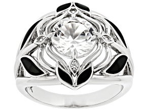 White Lab Created Sapphire Rhodium Over Brass Ring 2.15ctw