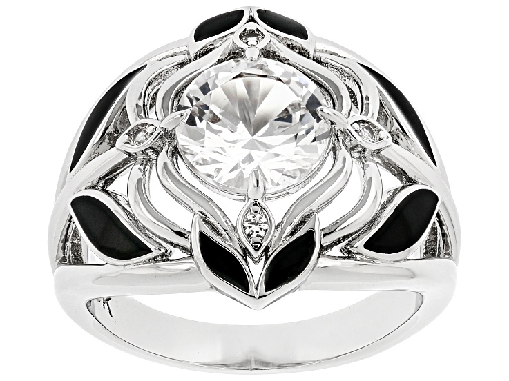 White Lab Created Sapphire Rhodium Plated Ring 2.15ctw