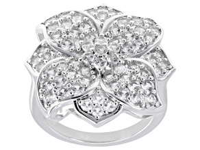 White Lab Created Sapphire Rhodium Over Brass Ring 2.25ctw