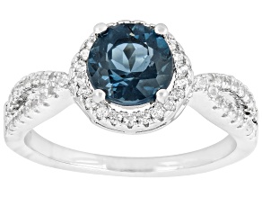 London Blue Topaz Rhodium Plated Ring 1.73ctw