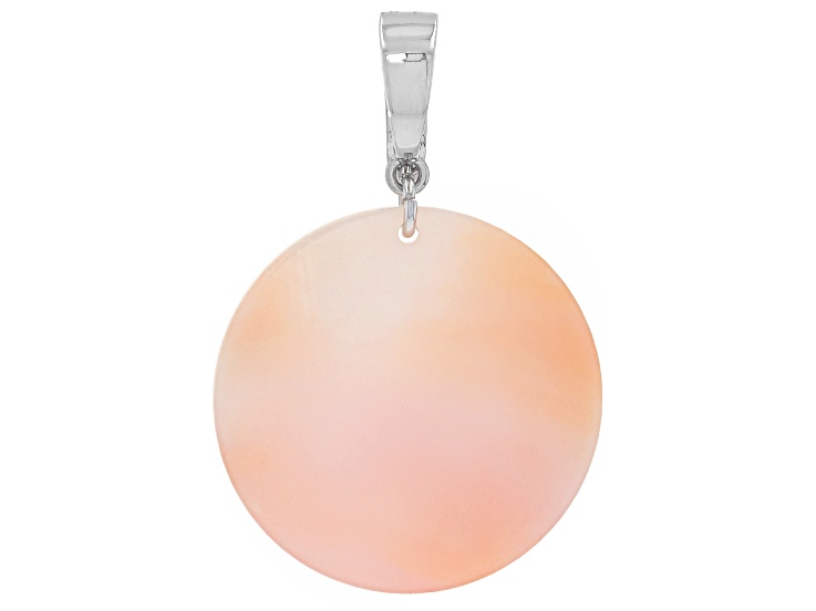 Mother-Of-Pearl Rhodium Plated Enhancer Pendant