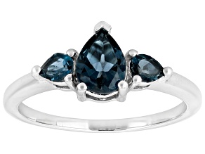 London Blue Topaz Rhodium Over Brass Ring 1.00ctw