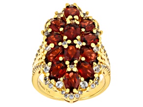 Red Garnet 18k Yellow Gold Over Brass Ring 7.79ctw