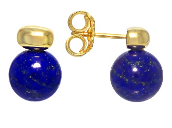 Picture of Blue Lapis Lazuli 18K Yellow Gold Plated Bead Earrings
