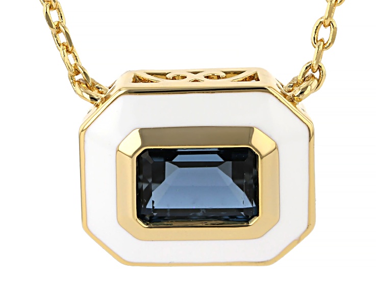 London Blue Topaz 18k Yellow Gold Plated Pendant with Chain 2.30ct