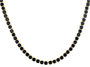 Black Spinel 18K Yellow Gold Plated Necklace 138.57ctw