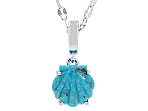 Green Kingman Turquoise Rhodium Plated Necklace