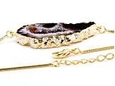 Agate 18k Yellow Gold Over Brass Necklace