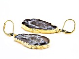 Agate 18k Yellow Gold Over Brass Earrings