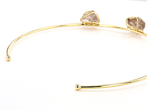 Smoky Quartz 18k Yellow Gold Over Brass Collar