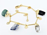Free-Form Multi-Stone 18K Yellow Gold Over Brass Bracelet