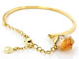 Free-Form Citrine 18K Yellow Gold Over Brass Bracelet