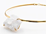 Crystal Quartz 18K Yellow Gold Over Brass Interchangeable Necklace