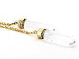 Crystal Quartz 18K Yellow Gold Over Brass Interchangeable Necklace
