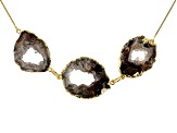 Occo Agate Slice 18K Yellow Gold Over Brass Necklace
