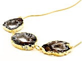 Occo Agate Slice 18K Yellow Gold Over Brass Necklace
