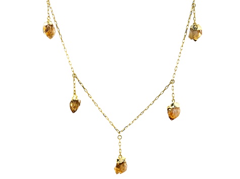 Artisan Collection of Brazil™ Citrine 18K Yellow Gold Over Brass 24" Necklace