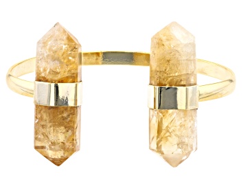 Picture of Citrine 18K Yellow Gold Over Brass Cuff Bracelet