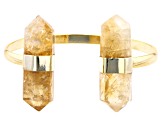 Citrine 18K Yellow Gold Over Brass Cuff Bracelet