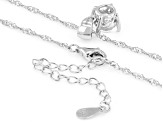 White Zircon Rhodium Over Sterling Silver Solitaire Pendant with Chain 2.05ctw