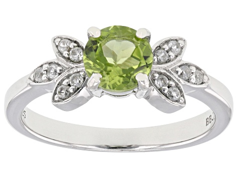 Green Peridot Rhodium Over Sterling Silver Necklace 52.95ctw