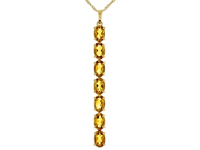 Orange Madeira Citrine 10K Yellow Gold 7-Stone Pendant with Chain 0.33ctw