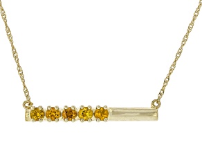 Orange Madeira Citrine 10K Yellow Gold 4-Stone Necklace 0.45ctw