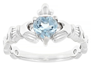 Sky Blue Topaz Rhodium Over Sterling Silver Ring 0.73ct