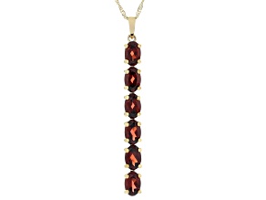 Red Garnet 14K Yellow Gold 6-Stone Pendant With Chain 2.62ctw