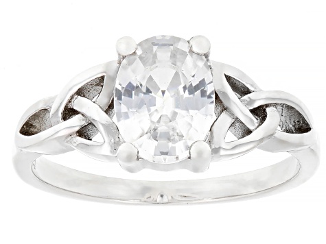 White Zircon Rhodium Over Sterling Silver Ring 1.45ctw