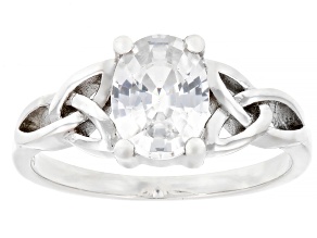 White Zircon Rhodium Over Sterling Silver Ring 1.45ctw