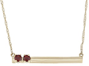 Red Garnet 10K Yellow Gold Necklace 0.24ctw