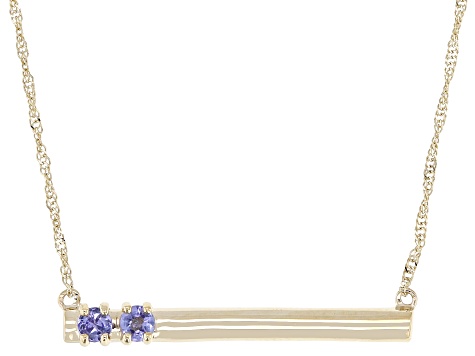 Tanzanite 14K Yellow Gold Necklace 0.18ctw