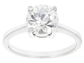 White Zircon Rhodium Over Sterling Silver Solitaire Ring 2.05ct
