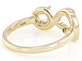White Zircon 14K Yellow Gold Infinity Ring 0.68ct