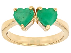Green Emerald 14K Yellow Gold Ring 1.18ctw