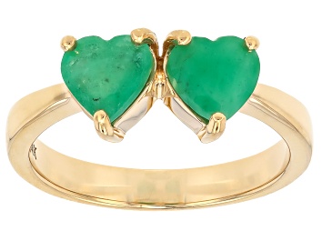 Picture of Green Emerald 10K Yellow Gold Ring 1.18ctw