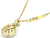Natural Butterscotch And White Diamond 10k Yellow Gold Teardrop Pendant With 18" Chain 0.75ctw
