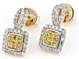 Natural Butterscotch And White Diamond 10k Yellow Gold Dangle Earrings 0.35ctw