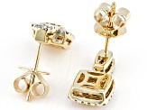 Natural Butterscotch And White Diamond 10k Yellow Gold Dangle Earrings 0.35ctw
