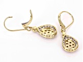Natural Butterscotch And White Diamond 10k Yellow Gold Teardrop Earrings 1.00ctw