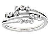 White Cubic Zirconia Rhodium Over Sterling Silver Ring 0.35ctw