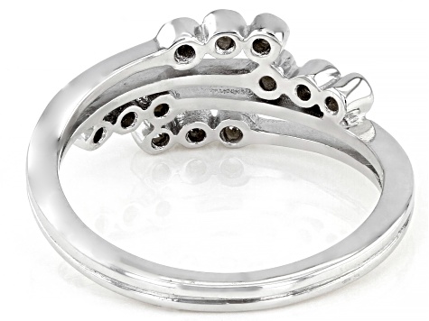 White Cubic Zirconia Rhodium Over Sterling Silver Ring 0.35ctw