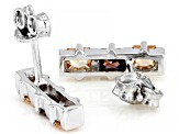 Champagne And Mocha Cubic Zirconia Rhodium Over Sterling Silver Earrings 1.40ctw